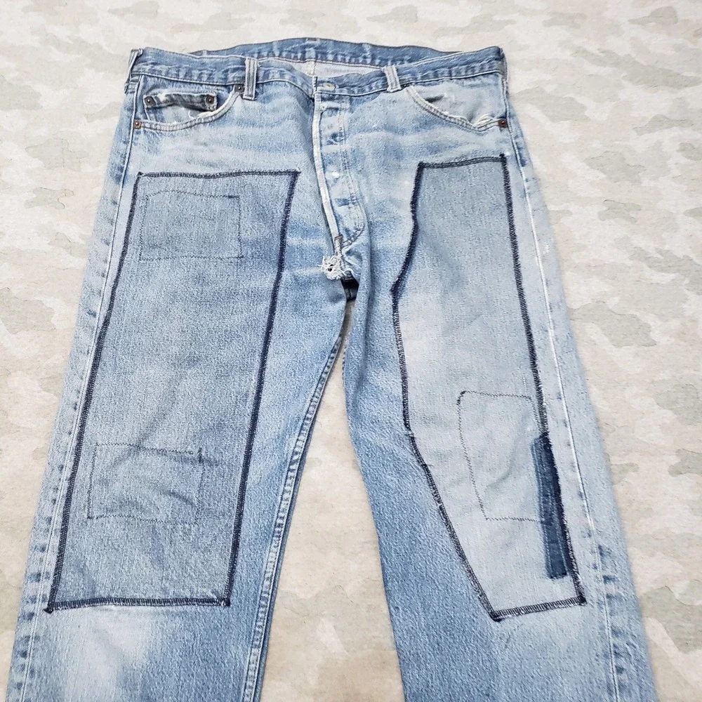 Vintage Levis 501 Jeans Mens 36x30 Blue Button Fly Straight Leg Workwear USA